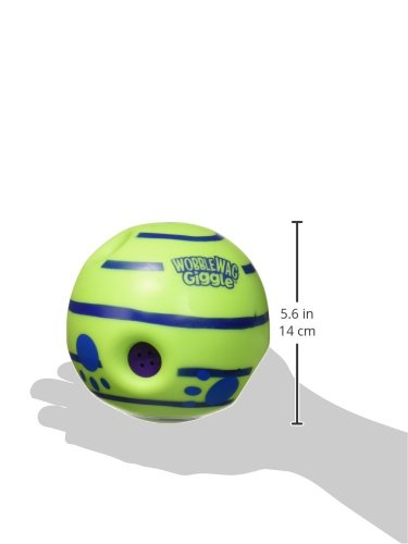 Pelota Interactiva Wobble Wag Giggle Verde con Sonidos de Risita para Perros
