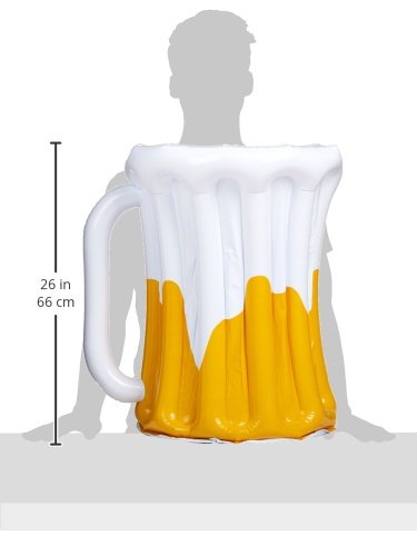 Beistle 57892 Inflatable Beer Mug Cooler, 18 by 27-Inch, White/Gold