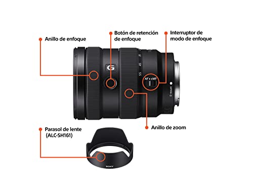 Sony Lente G™ Angular Zoom 16-55mm F2.8 Montura E APS-C con Estabilizador SEL1655G