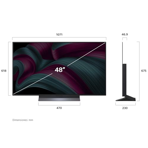 LG Pantalla 48 Pulgadas OLED EVO AI C5 4K Smart TV webOS 2025 OLED48C5PSA |Sistema Operativo webOS | Identificación de Voz AI | 120Hz | Dolby Atmos & Dolby Vision Channels |G-Sync & FreeSync