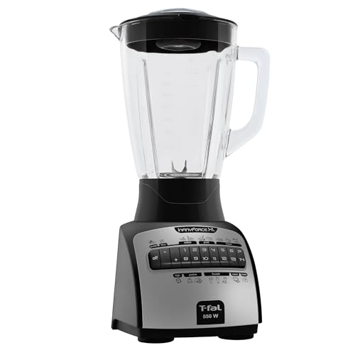Licuadora 14 Velocidades T-Fal Infinyforce XL Negra con Vaso de Vidrio de 2.2 L, 550 W, LN8248NX