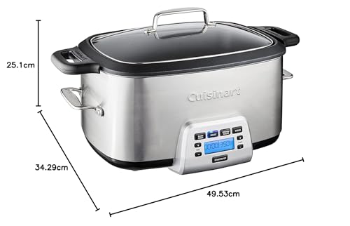 Cuisinart 3-in-1 Cook multi-cooker central, olla de cocción lenta, vaporizador, Acero inoxidable, 7.5 l, 1