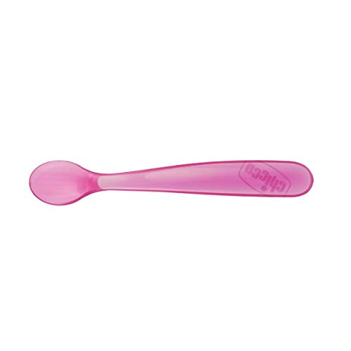 Chicco Set de 2 Cucharas de Silicón libre de BPA color Rosa 6m+ para Bebé