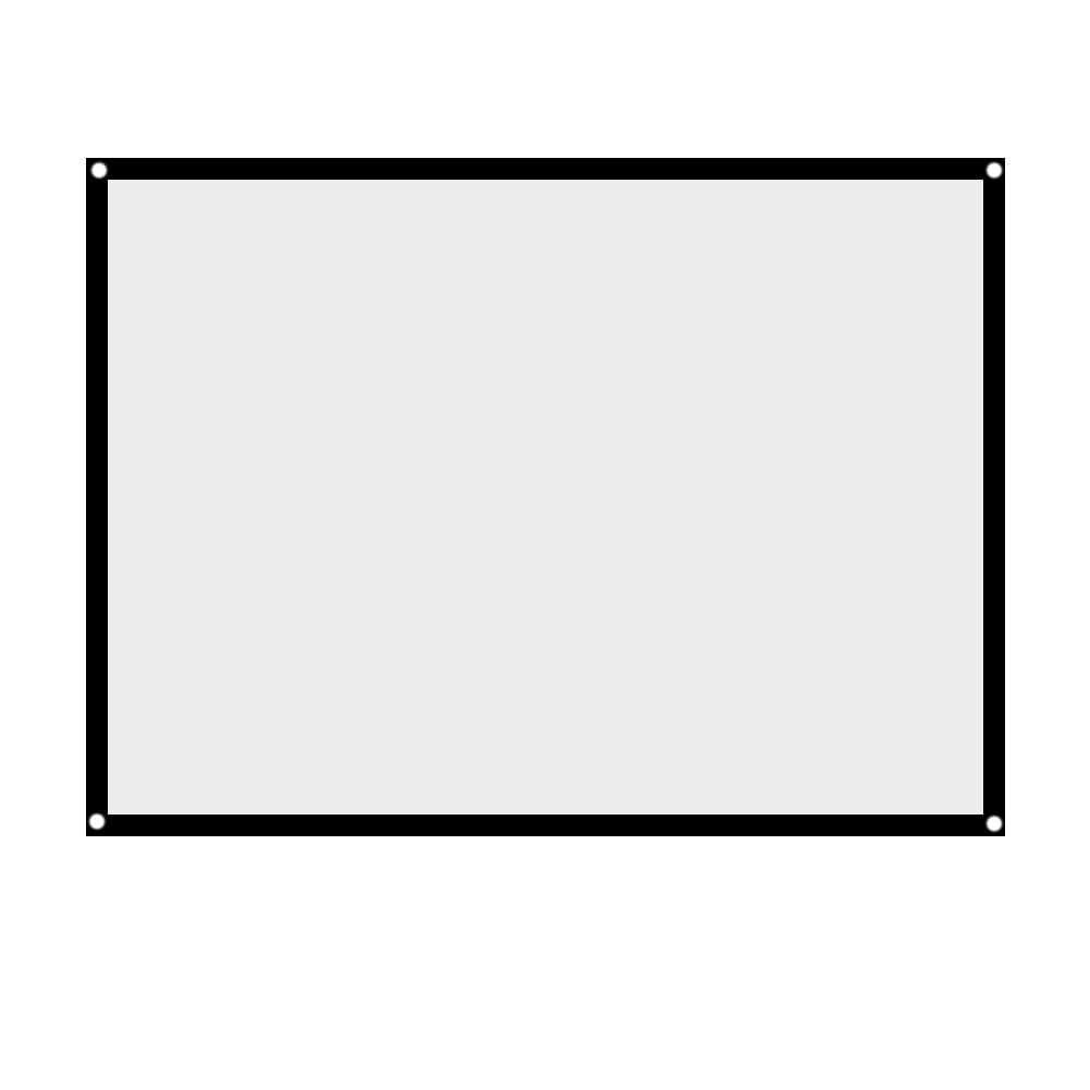 Pantalla de portátil de 60-100 pulgadas, pantalla de proyección de poliéster sin arrugas HD 4: 3 plegable con ángulo de visión visual para cine en interiores y