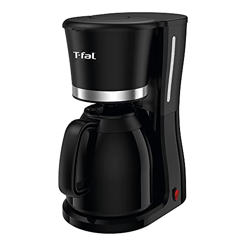 Cafetera de Filtro Permanente Cool Touch T-fal, capacidad para preparar 10 tazas, con Jarra térmica y filtro permanente, color Negra, modelo CM133852