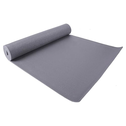 BalanceFrom BFGY-P1GY GoYoga, Tapete de Yoga Multiusos de Alta Densidad Antideslizante con Correa de Transporte, Gris, 1/4 pus