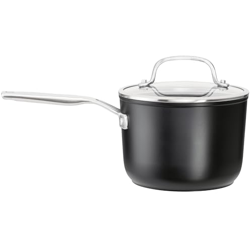 KitchenAid Juego de ollas y sartenes antiadherentes de inducción anodizada, 10 piezas, negro mate