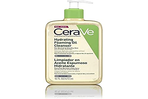Cerave Hydrating Oil Cleanser Normal to Dry Skin 473 ml + Crema Alisadora Anti-Rugosidades con Fórmula Exfoliante para Piel Seca, Áspera y Rugosa 340gr