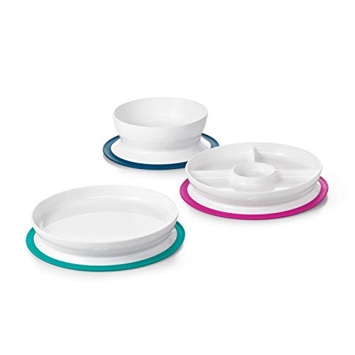 Plato Dividido OXO Tot Rosa Stick & Stay
