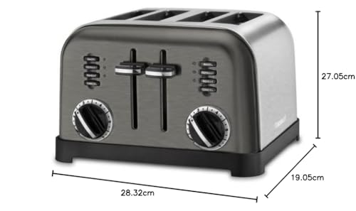 Cuisinart CPT-180BKS Metal Classic Toaster, 4-Slice, Black Stainless