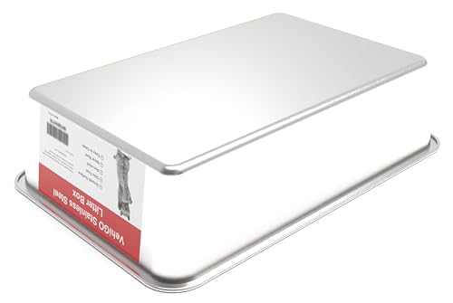Caja de Arena para Gatos VehiGo Metal Extragrande Acero Inoxidable Resistente Superficie Lisa Fácil de Limpiar