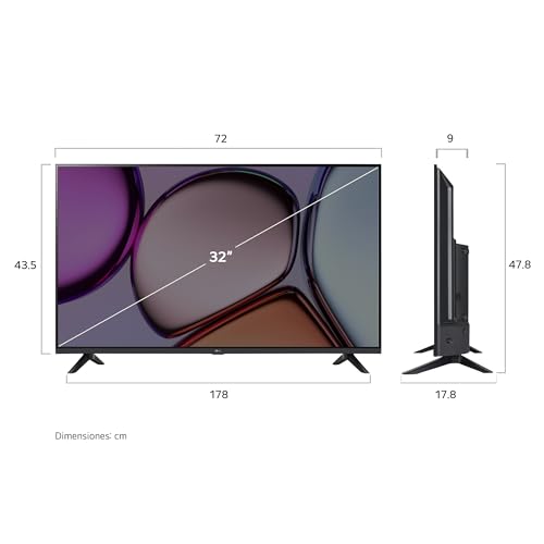 LG Pantalla 32 Pulgadas Smart TV webOS AI 2025 32LR600BPSC | HDR10 / HLG | Game Optimizer | Modo HGIG Channels | AI Sound | Escalador de resolución | Bluetooth | Sport Alert