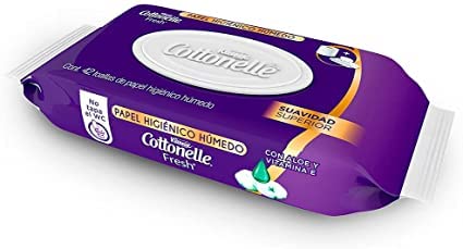 Papel Higiénico Húmedo Kleenex Cottonelle Fresh 6 Paquetes 42 Toallas
