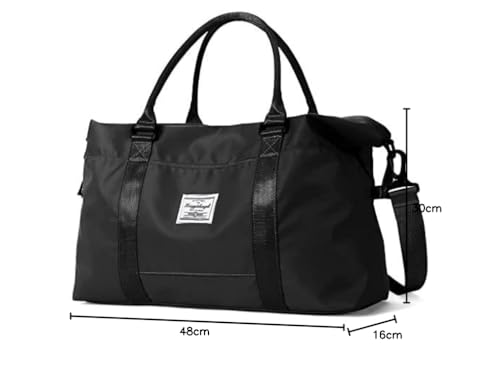 Bolsa de Viaje ZIRONG Negro con Separación Húmedo y Seco para Mujer Hombre