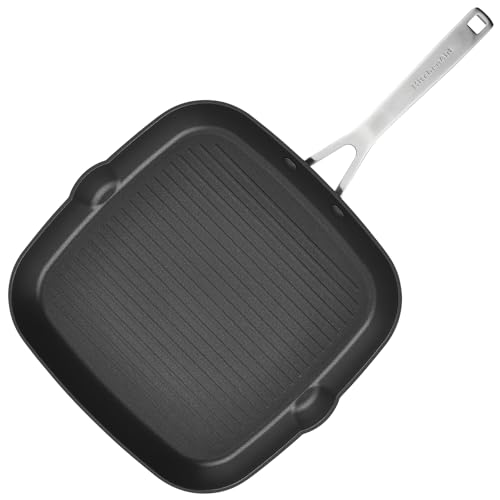 KitchenAid Juego de ollas y sartenes antiadherentes de inducción anodizada, 10 piezas, negro mate