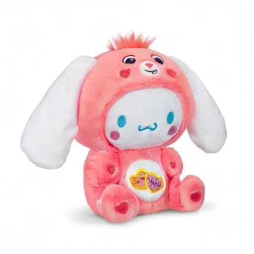 Care Bears Cinnamoroll Dressed As Love-a-Lot Bear 8 Pulgadas de Felpa de tamaño Divertido, Rosa, Suave, abrazable Mejor - Bueno para niñas y niños, empleados, coleccionistas, a Partir de 4 años