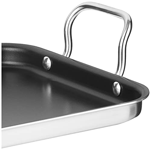 Cuisinart MCP45-25NSES MultiClad Pro - Parrilla de acero inoxidable, Quemador doble antiadherente de anodizado duro.