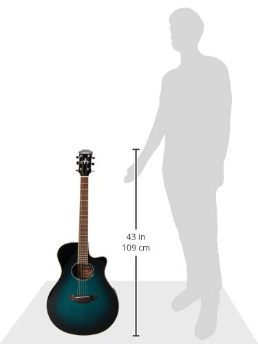 Yamaha APX600OBB Cuerpo Delgado Guitarra Acoustic-Electric, Thin Body, color Azul Ráfaga