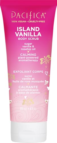 Exfoliante Corporal Pacifica Island Vanilla Rosa con Azúcar y Aceite de Rosa Mosqueta, Vegano y Libre de Parabenos