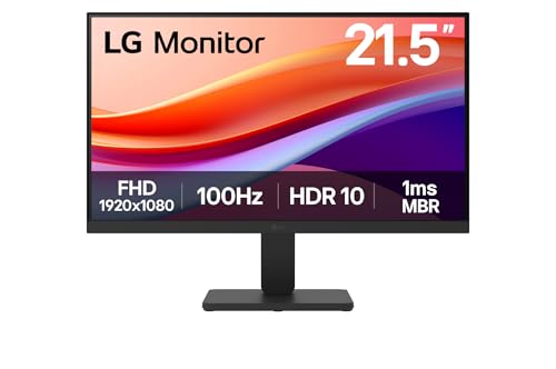 LG Monitor Full HD de 21,5" 100 Hz, sRGB 99%, HDR 10, MBR de 1 ms
