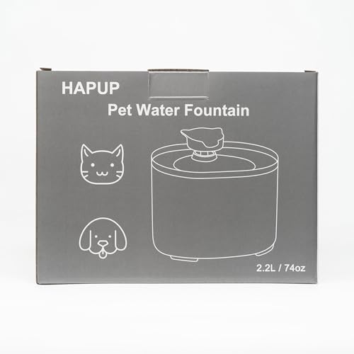 HAPUP Fuente para Gatos Bebedero Gatos Automático Silenciosa 2,2L Fuente Gato con 2 Modos de Flujo Agua Filtración Quíntuple Bomba de Agua Adaptador UE Cepillo y Filtro Fuente Gatos