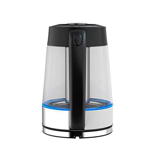 Hukën x Masterchef | Tetera eléctrica Fuse+ | Hervidor eléctrico | Tetera de vidrio | Infusor Removible | Tetera de acero inoxidable Base Giratoria | 1.7 litros