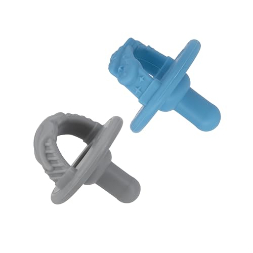 Chupetes Nuby Lazo Morado y Flores Rosas Silicona 3D con Mango Suave y Agujeros de Aire para Bebé