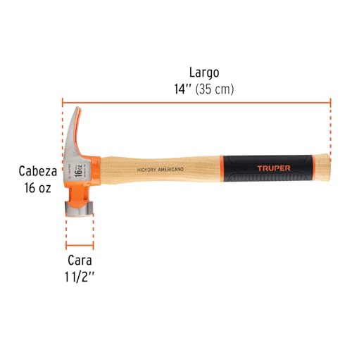 Martillo Truper Hickory California Ripper boca fresada 16 oz