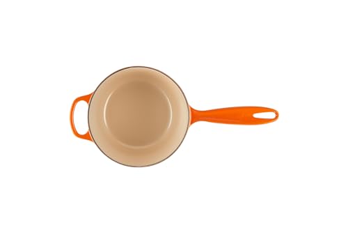 Le Creuset Cacerola de hierro fundido esmaltado, 2.25 cuartos de galón, llama