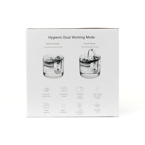 Fuente de agua para gatos, dispensador de agua para perros, de 1.8 litros, fuente automática de agua potable para mascotas, con tres filtros de repuesto, una bomba inteligente, un paquete de cepillo de limpieza, una alfombrilla de silicona para alimentos,