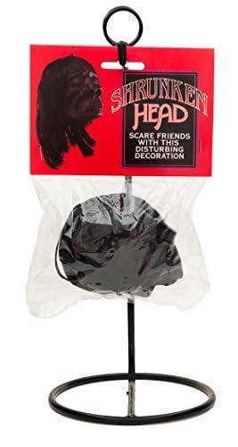 Loftus Mini Shrunken Head Halloween Decoración 7,6 cm Prop, color negro