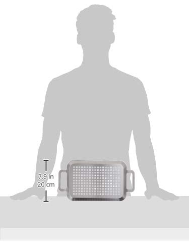 Sartén de TableCraft de acero inoxidable 13.5 pulgadas con asas para Barbacoas y Parrillas