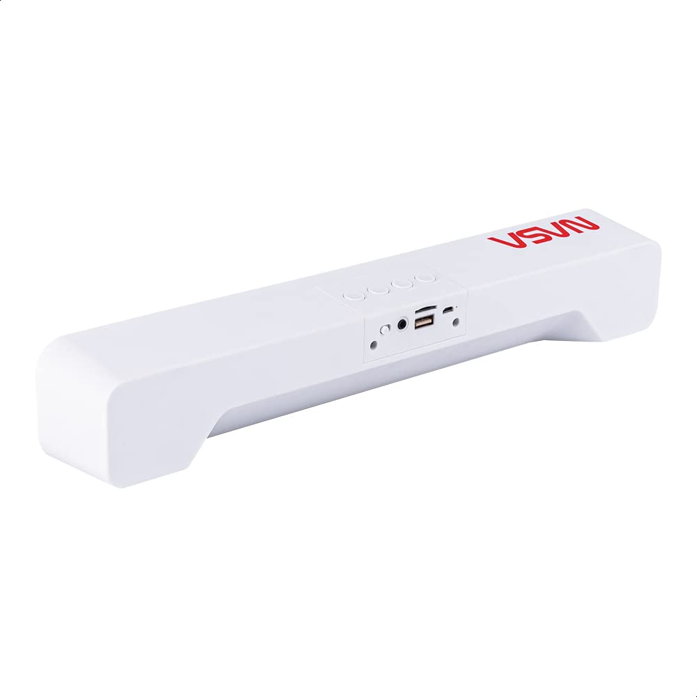 TECHZONE NASA Barra de Sonido, Bocina Bluetooth V5.0 Conexión TWS Batería Recargable, AUX TF/USB/FM, Color Blanco