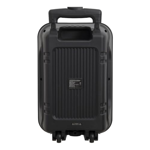 Bocina Bluetooth Tipo de 8 pulgdas con Luz Tipo Flama, KSR-Link, Recargable, Bluetooth, FM, USB, Micro SD, Micrófono Alámbrico, Trolley, Potencia de 20W RMS