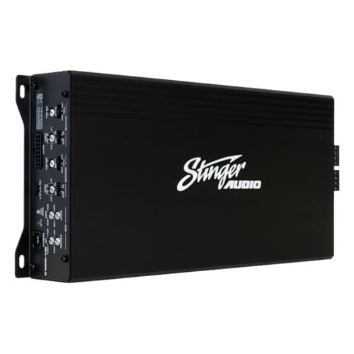 Amplificador de Audio Stinger MT-1000.5 Negro con 5 Canales RMS 1200W y Filtros Avanzados Subwoofer Remote Bass Boost