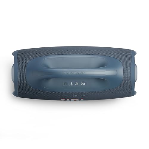 JBL Boombox 4 Bocina Portátil Bluetooth con Sonido Pro (AI Sound Boost), Resistente al Agua y Polvo IP68, hasta 34 Horas de reproducción, Auracast - Azul