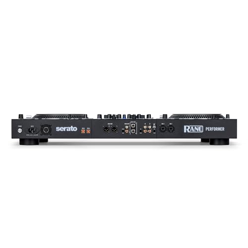 Controlador DJ Rane Performer Negro Motorizado 4 Canales con Platos 7" Displays Faders Precision Feel Stems FX Avanzado Serato DJ Pro