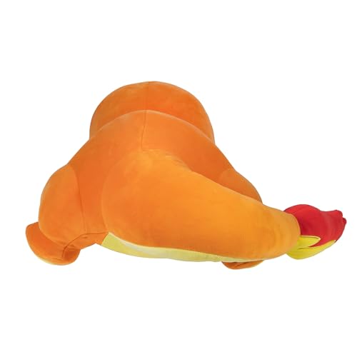 Peluche Pokemon Charmander Naranja Felpa Premium 18 Pulgadas en Postura para Dormir
