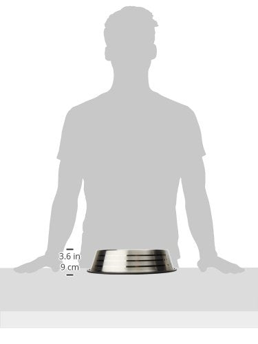 Plato de Acero Inoxidable Fancy Pets Gris Antiderapante para Perro