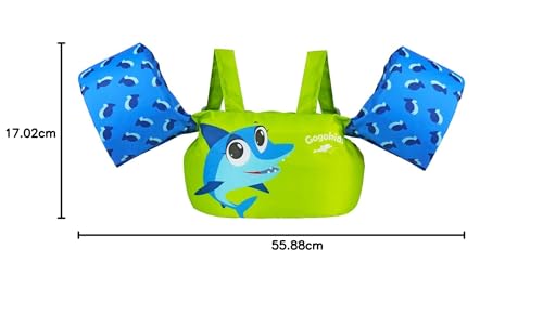 Gogokids Chaleco de natación para niños, flotadores para niñas y niños de 9-13-18-23 kg, flotadores de alberca con alas de Agua y Correa de Hombro para niños de 2-6 años