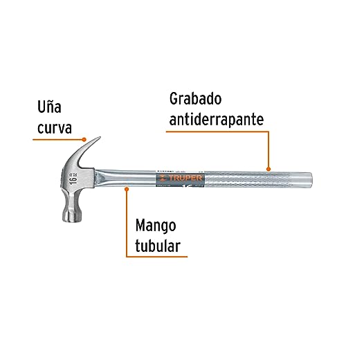 Martillo Uña Curva Truper MT-16 Tubular 16 oz