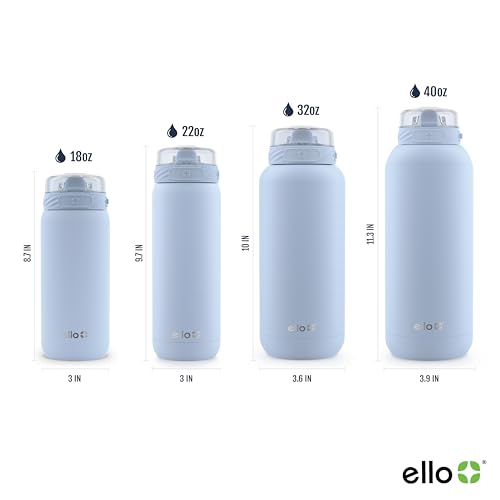 Botella de Agua de Acero Inoxidable Ello Verde con Asa y Tapa de Bloqueo a Prueba de Fugas