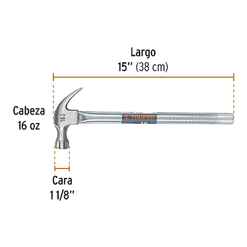 Martillo Uña Curva Truper MT-16 Tubular 16 oz