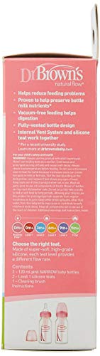 Biberón Estándar Dr. Brown's Rosa Options+ 4 oz.