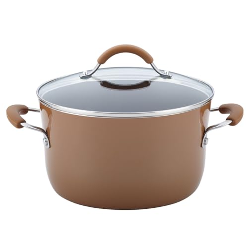 Batería de Cocina Rachael Ray Cucina Café Champiñón Anti-Adherente de Porcelana Dura 12 Piezas