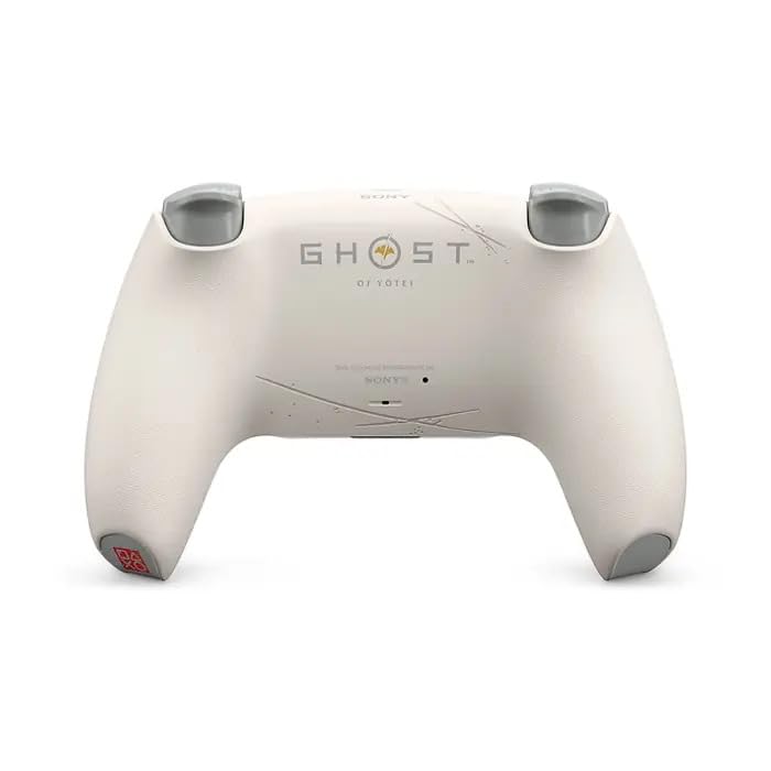 Control Inalámbrico Edición Limitada Ghost of Yotei, Blanco con Detalles Dorados, Compatible con PS 5, Conectividad Bluetooth, 14 Botones