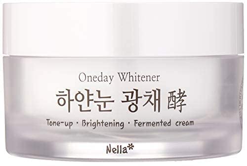Nella Oneday Whitener, White Snow Whitening and Brightening Ferment Cream, Radiant Tone-Up, Korean Beauty, 1.76 Ounce
