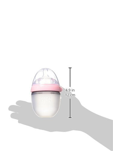 Comotomo Biberon de Silicona de 150 Ml, Anillo Rosa