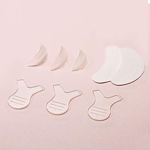 48 Piece Silicone Eyelash Perming Curler (S, M, L), Eyelash Perm Silicone Pad, Lash Lift Rods Makeup Tool (White)