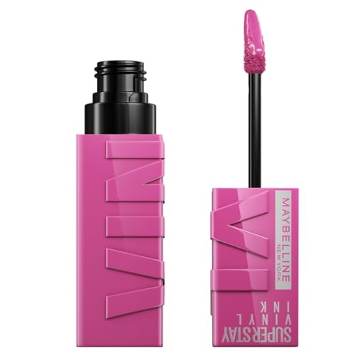 Maybelline Labial líquido brillante de larga duración, Superstay Vinyl Ink tono Edgy 165, 4.2ml